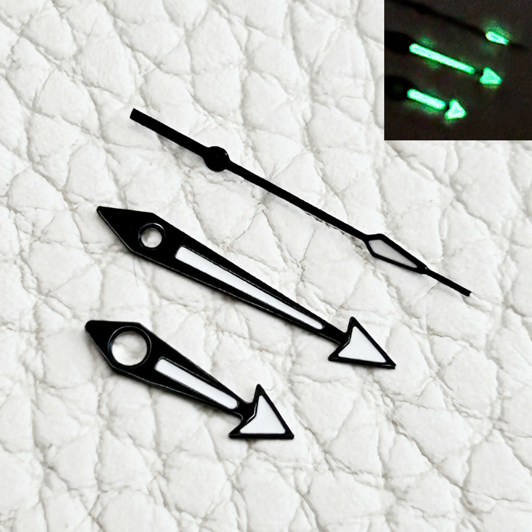Black Arrow Watch Hands Fits NH35,NH36,7s26,7s36 Green luminous Mod Parts