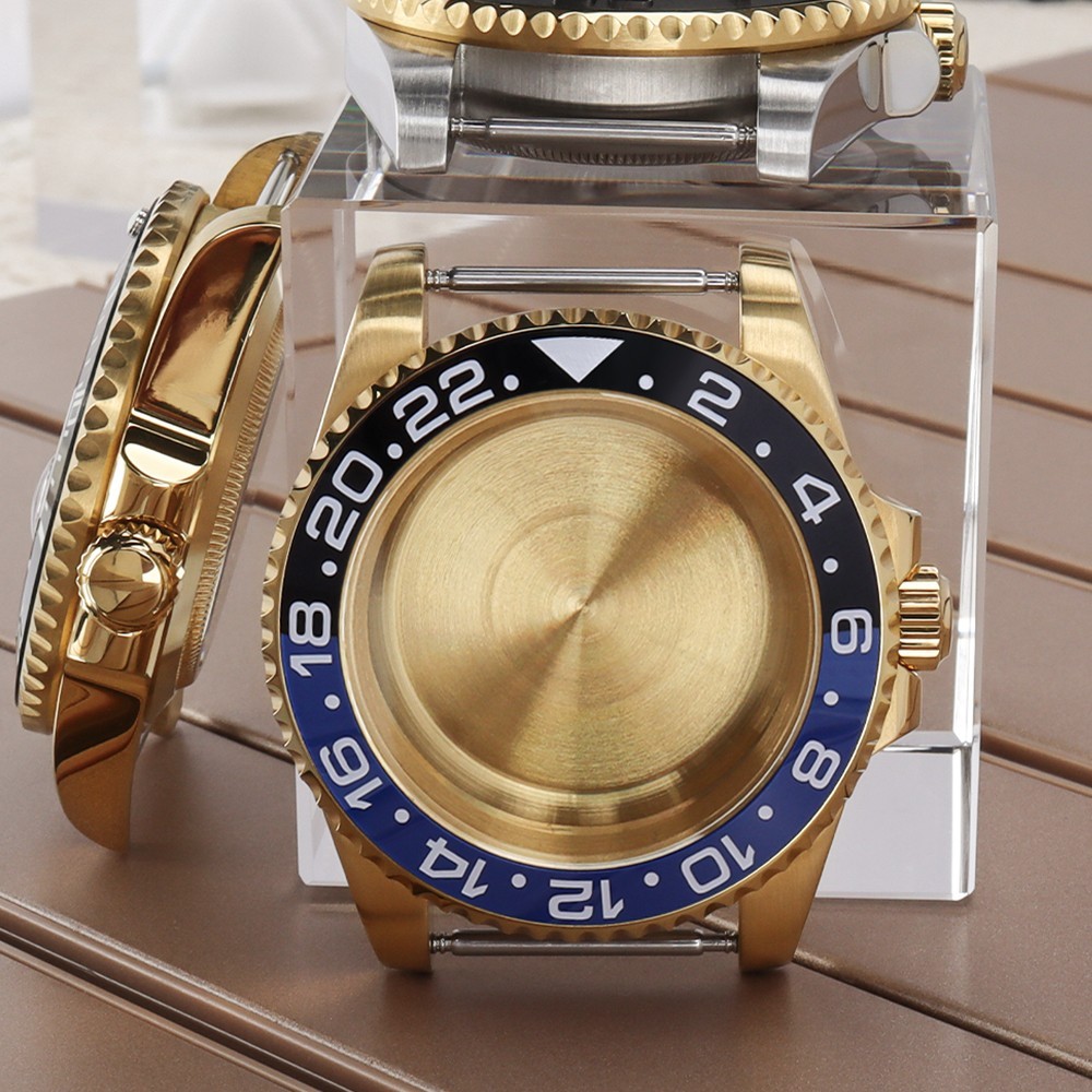 40mm Luxurious Oyster Golden Watch Case Modify gmt sub Mods For Seiko NH35 36 38