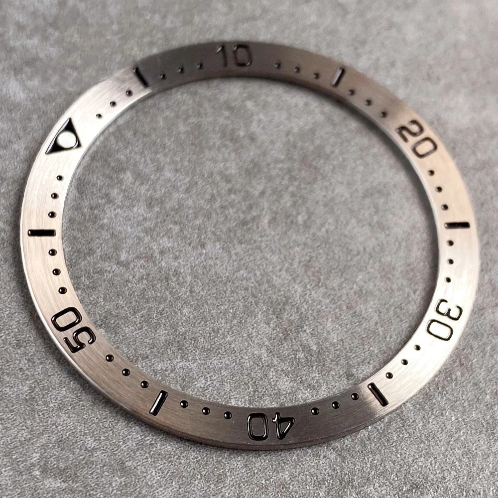 38mm*31.5mm Flat Watch Bezel Insert Silver Steel Fit For SKX 007 Dive Men Watch