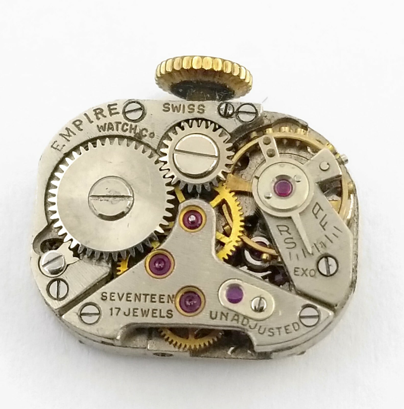 Antique Empire Swiss Wrist Watch Movement 17 Jewels Runs #OK1039