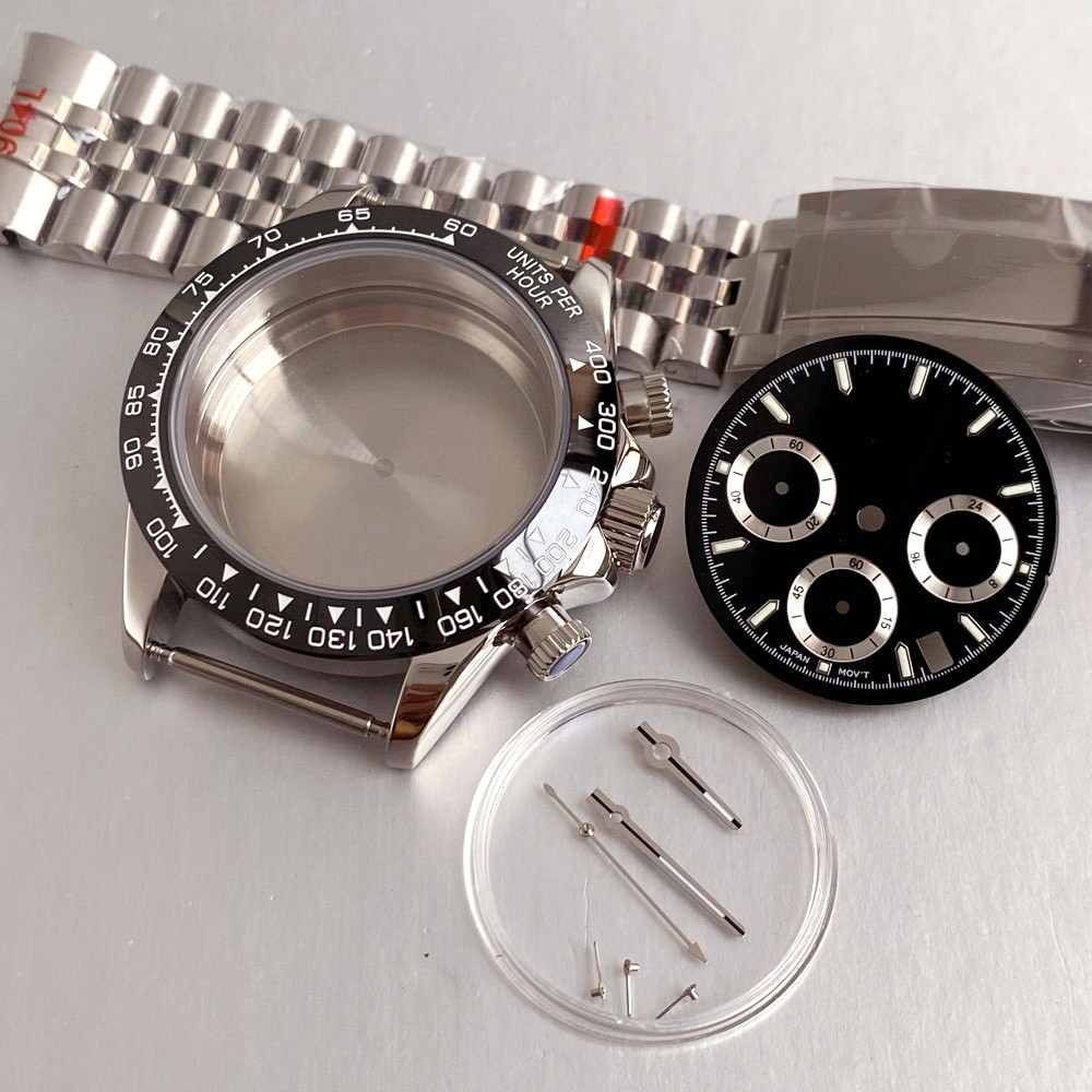 39mm Multifunctional VK63 Quartz Watch Case Mod Parts Set For Daytona Wristwatch