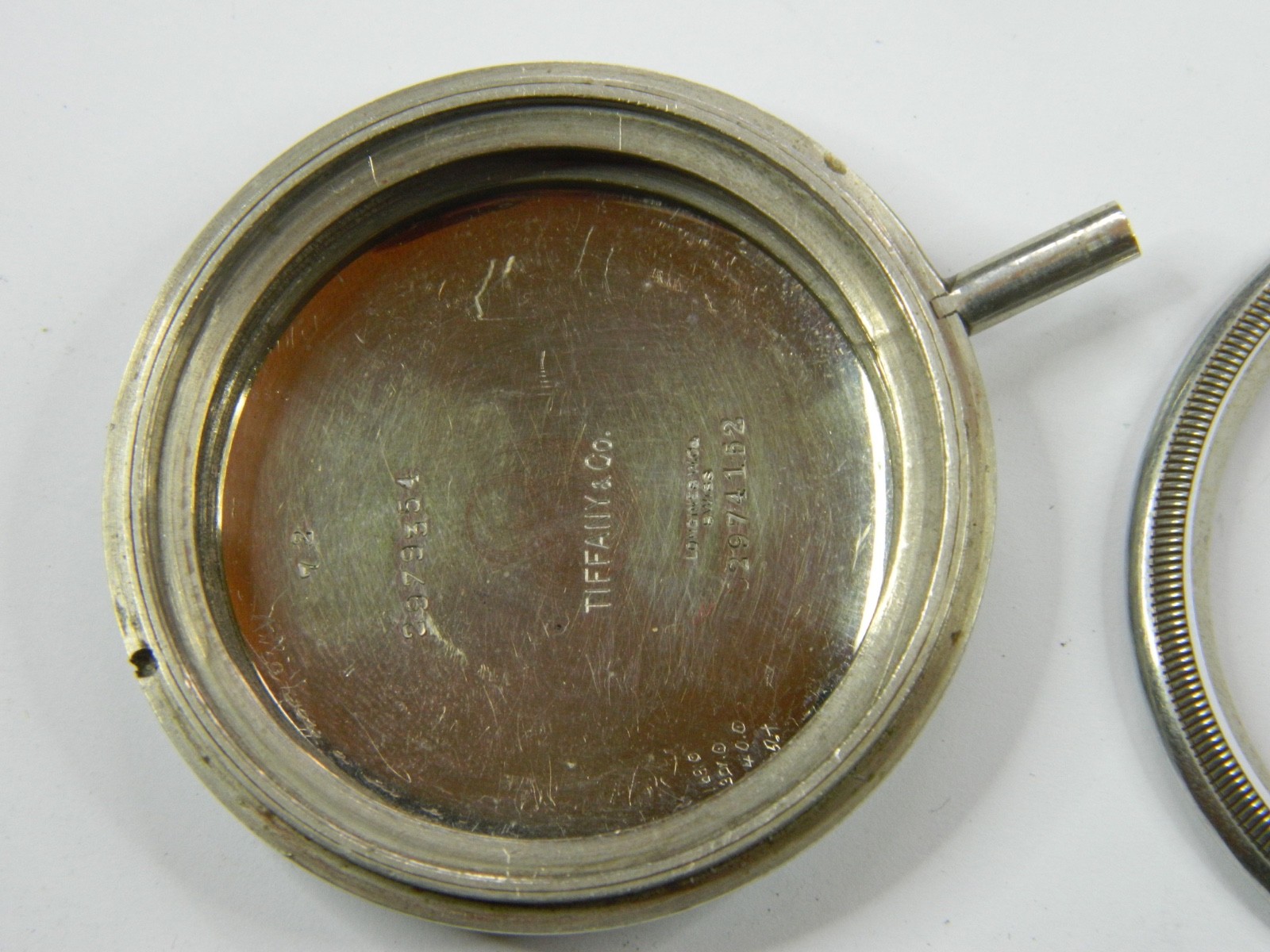 FINE VINTAGE SWISS TIFFANY & Co. LONGINES SILVER TRAVEL CLOCK WATCH CASE ONLY