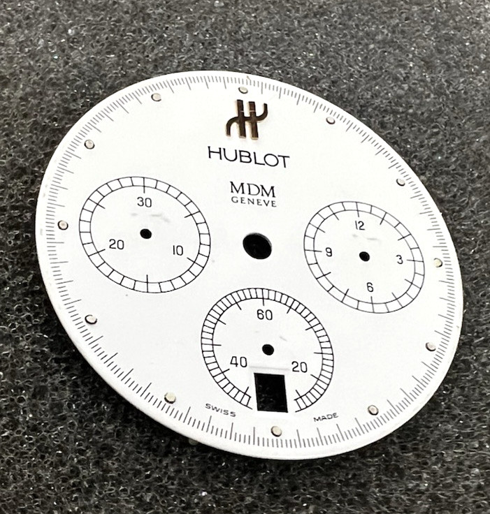 HUBLOT WATCH DIAL MDM WHITE CHRONOGRAPH RARE 27MM DIAMETER SWISS MADE