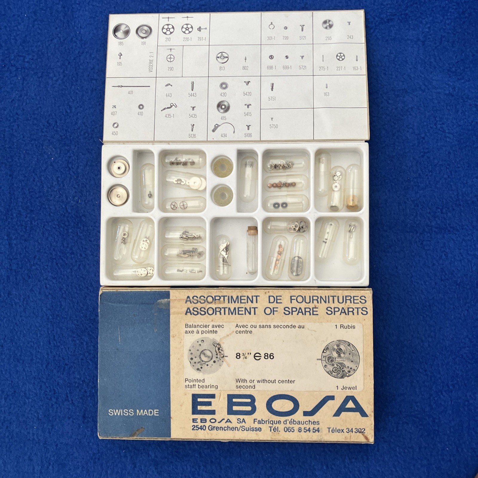 EBOSA Assortment of Spare Watch Parts Swiss Made, Please see pics