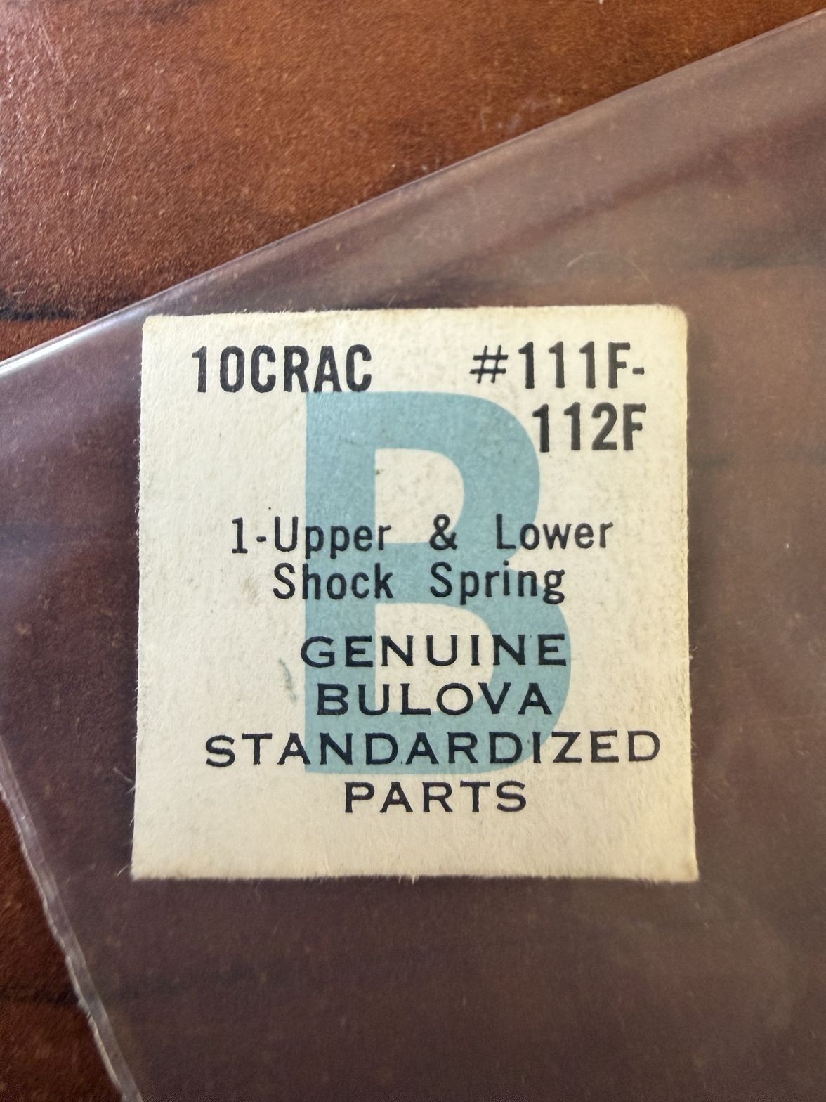Bulova 10CRAC Upper & Lower Shock Spring #111F-112F NOS Genuine Vintage Watch Pa