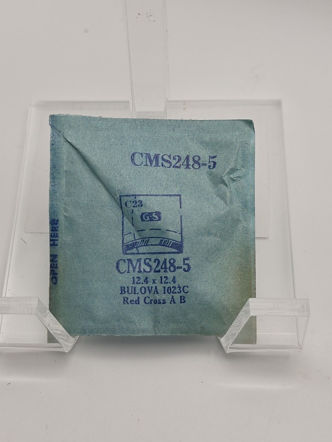 G-S Watch Crystal CMS248-5 Bulova 1023C Red Cross A B 12.4X12.4