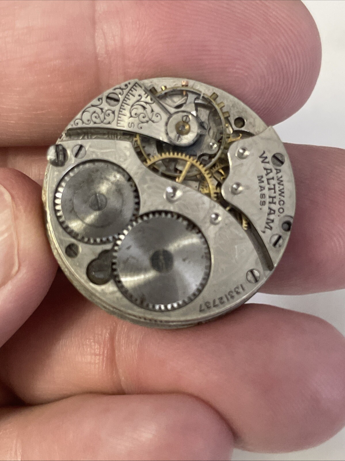 Waltham Watch Movement Grade 110 Size 0s 7j For Parts Or Repair