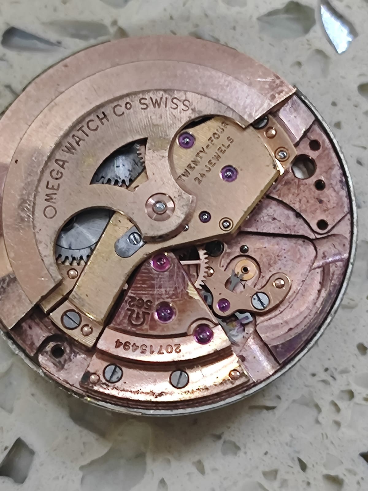 Omega 562/565 Incomplete Complete Movement with dial & hands Not Working parts