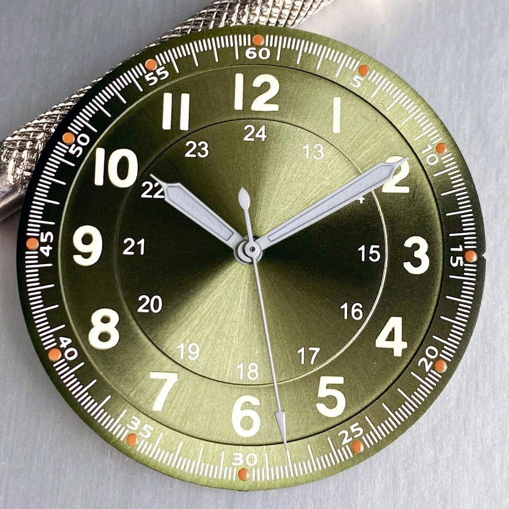 33.5mm Black Silver Blue Watch Dial Hand Lume Fit NH35 NH36 Miyota 8215 PT5000
