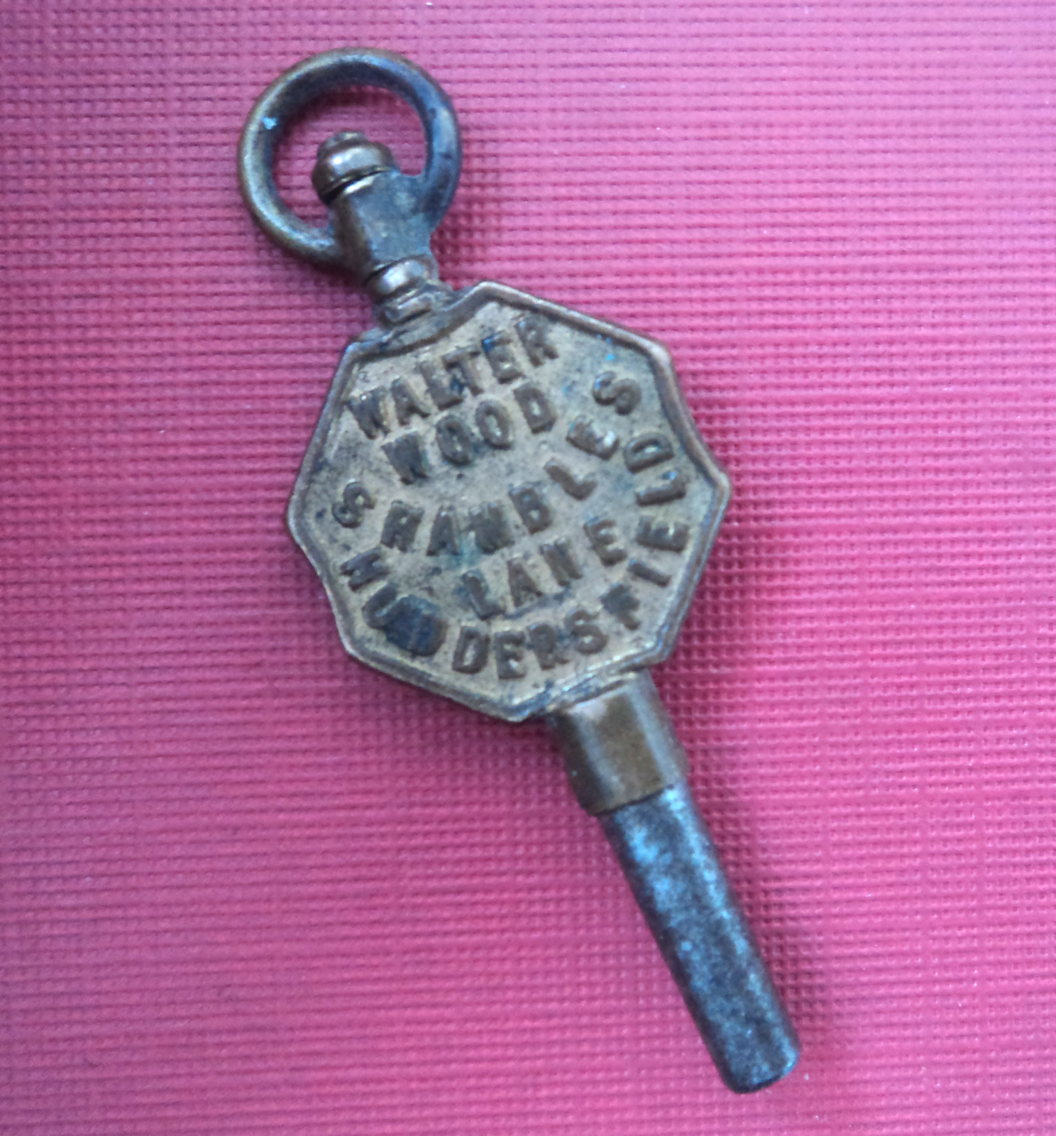Advertising Pocket Watch Key – Walter Wood Shambles Lane Huddersfield Yorkshire