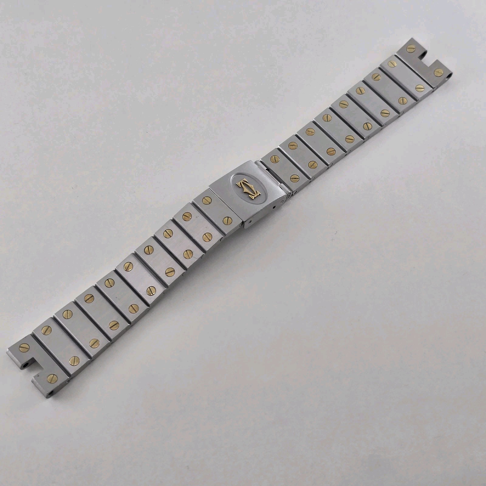 CARTIER SANTOS RONDE 8191 WATCH STEEL GOLD BRACELET 16 M (GOOD & 100% ORIGINAL)