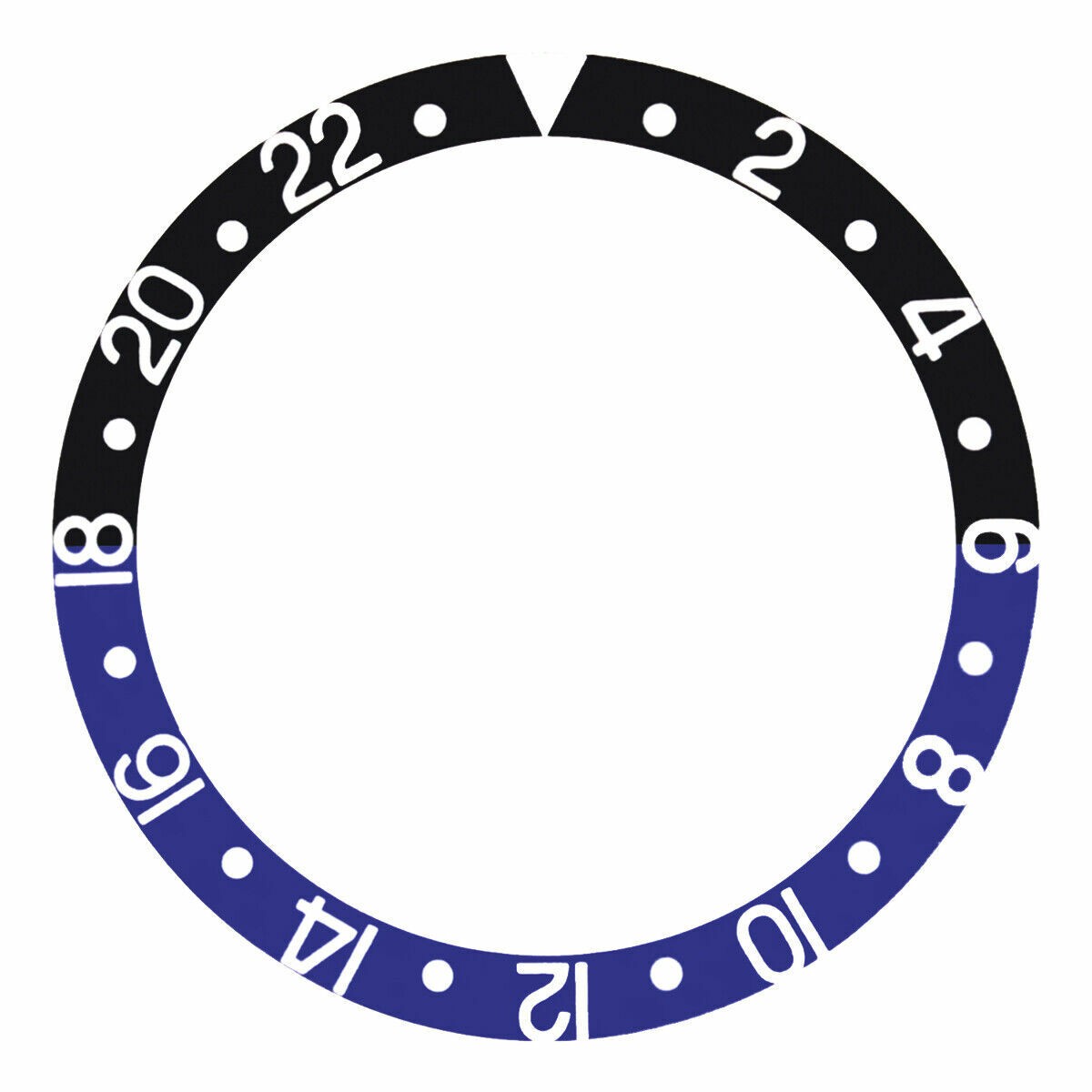 Black Blue Aluminum Replacement Bezel Insert Silver 37.70mm x 30.70mm For Rolex