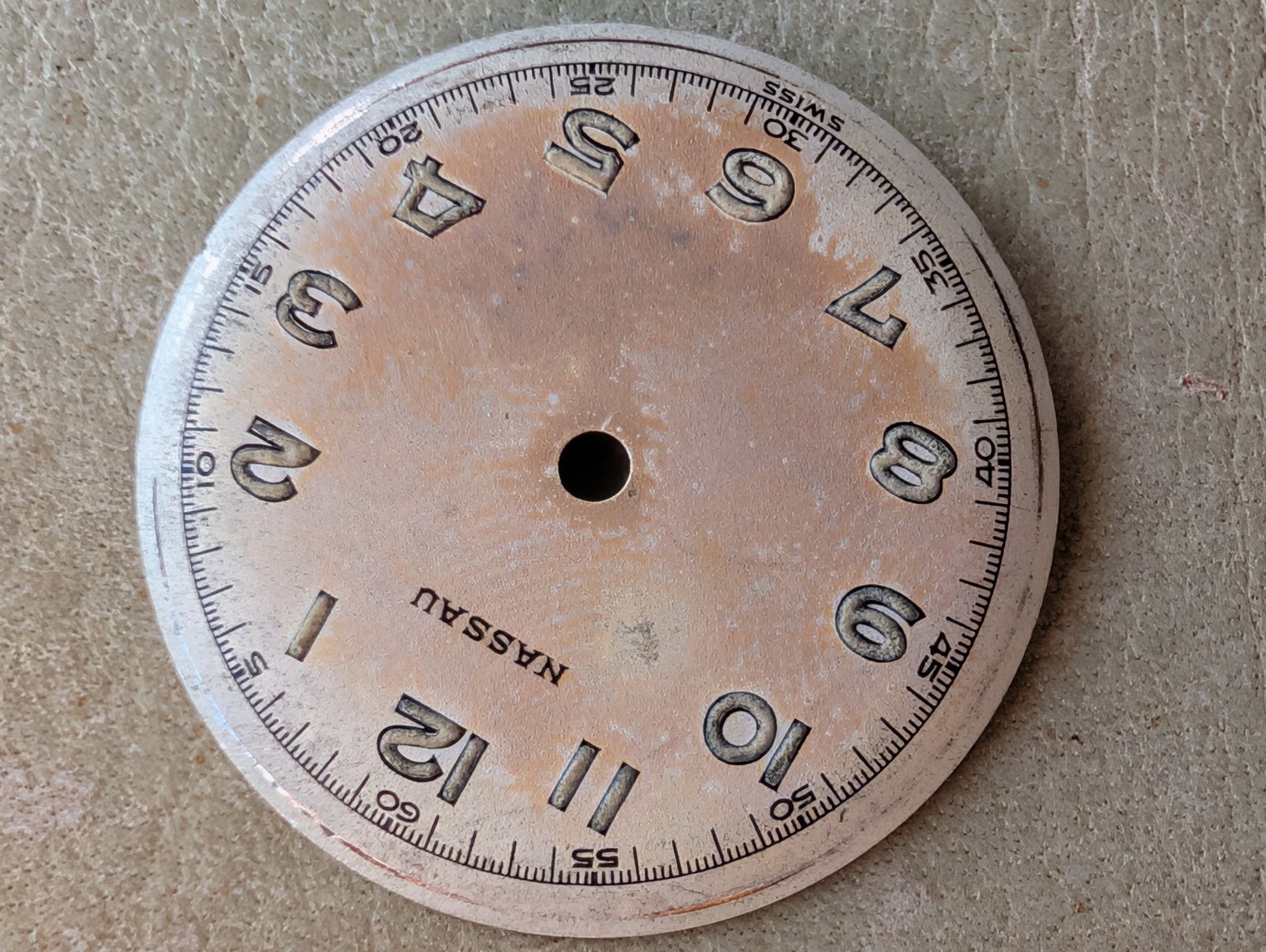 Vintage 1960’s Nassau Sportsman Midsize Watch CASE/CRYSTAL/SWISS ONLY DIAL COMBO