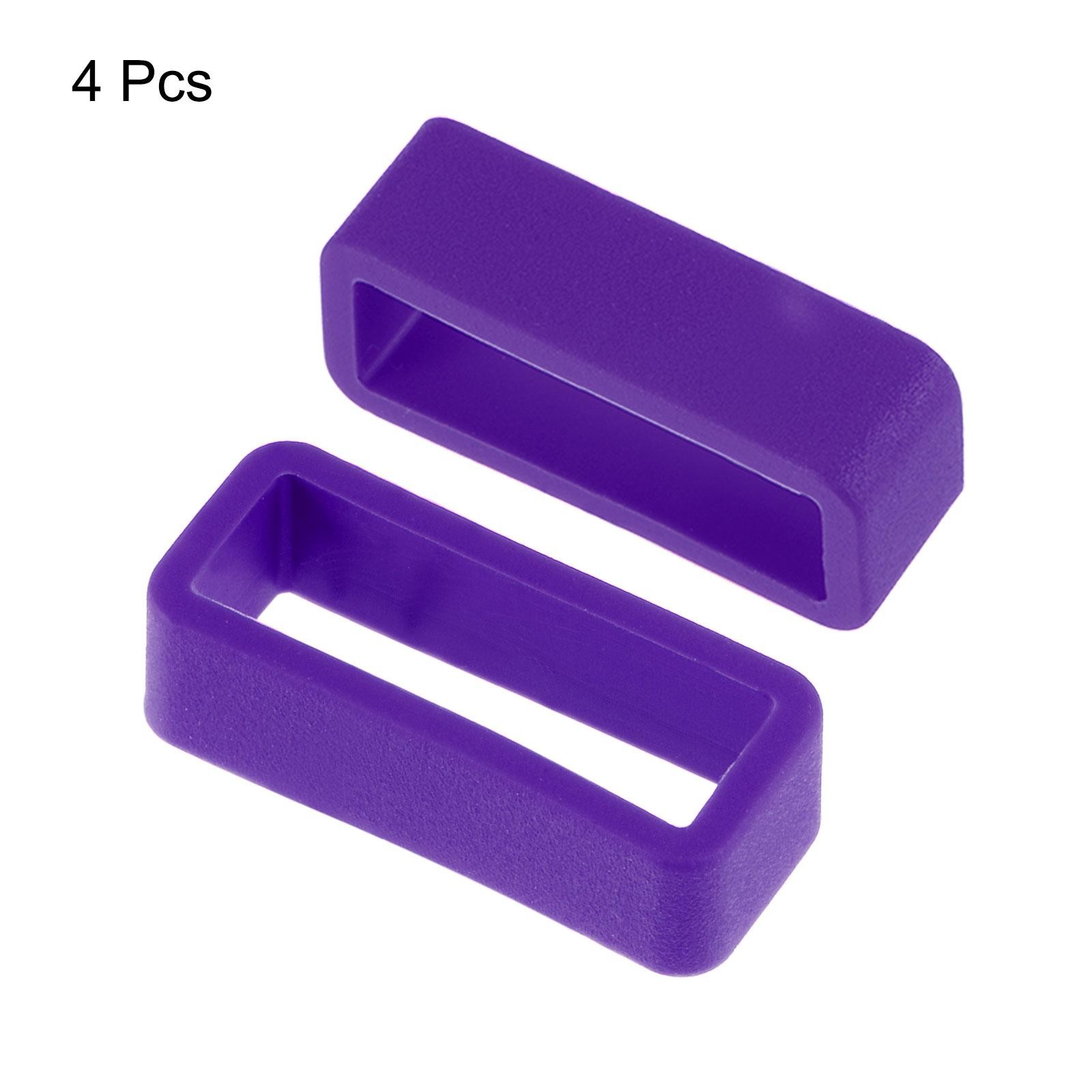 Watch Band Strap Loops Silicone for 19mm Width Watch Band, Purple 4 Pcs