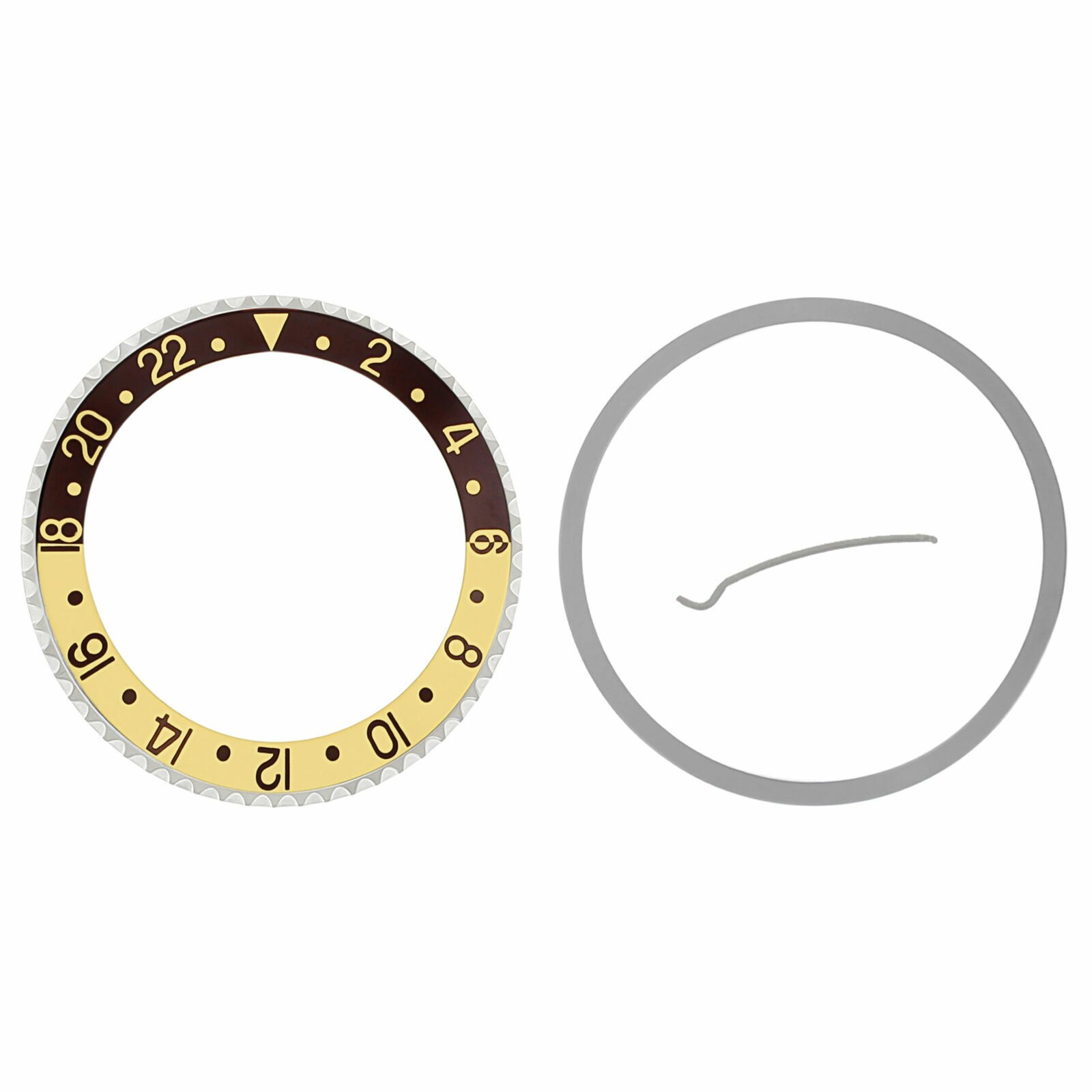 Brown Gold Aluminum Replacement Bezel Insert 37.70mm x 30.70mm For Rolex GMT