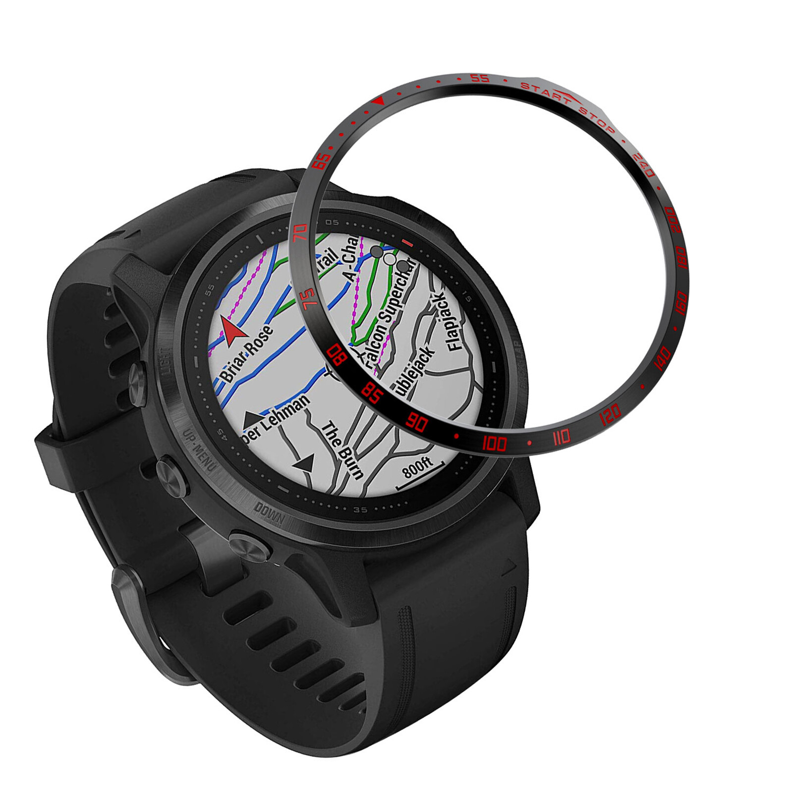 For Garmin Fenix 6S/6S Pro Watch Metal Stainless Steel Anti-scratches Bezel Ring