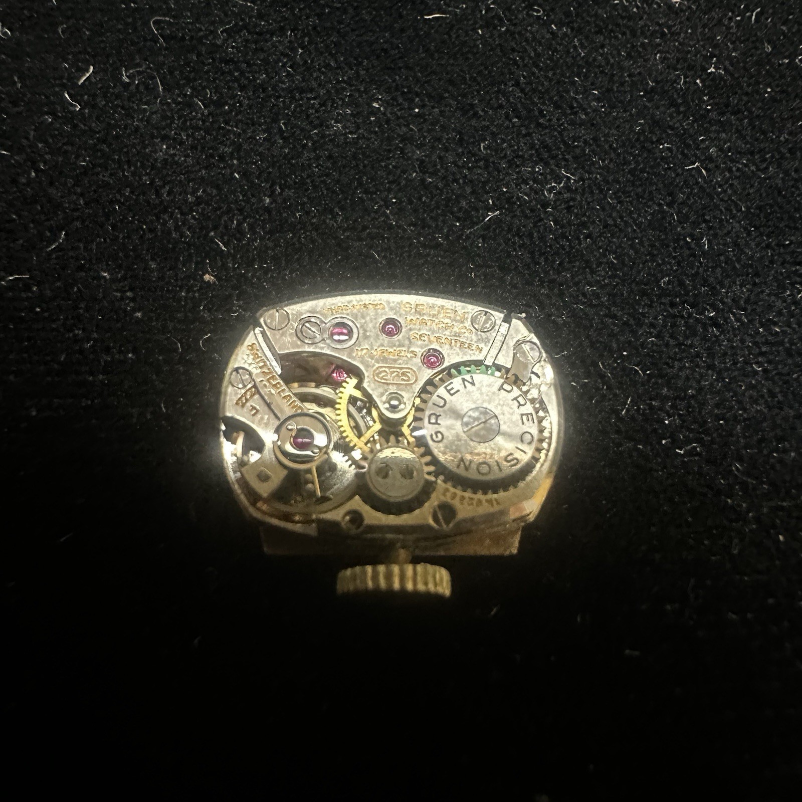 Gruen Precision 275 17j Watch Movement & Dial Parts Or Repair