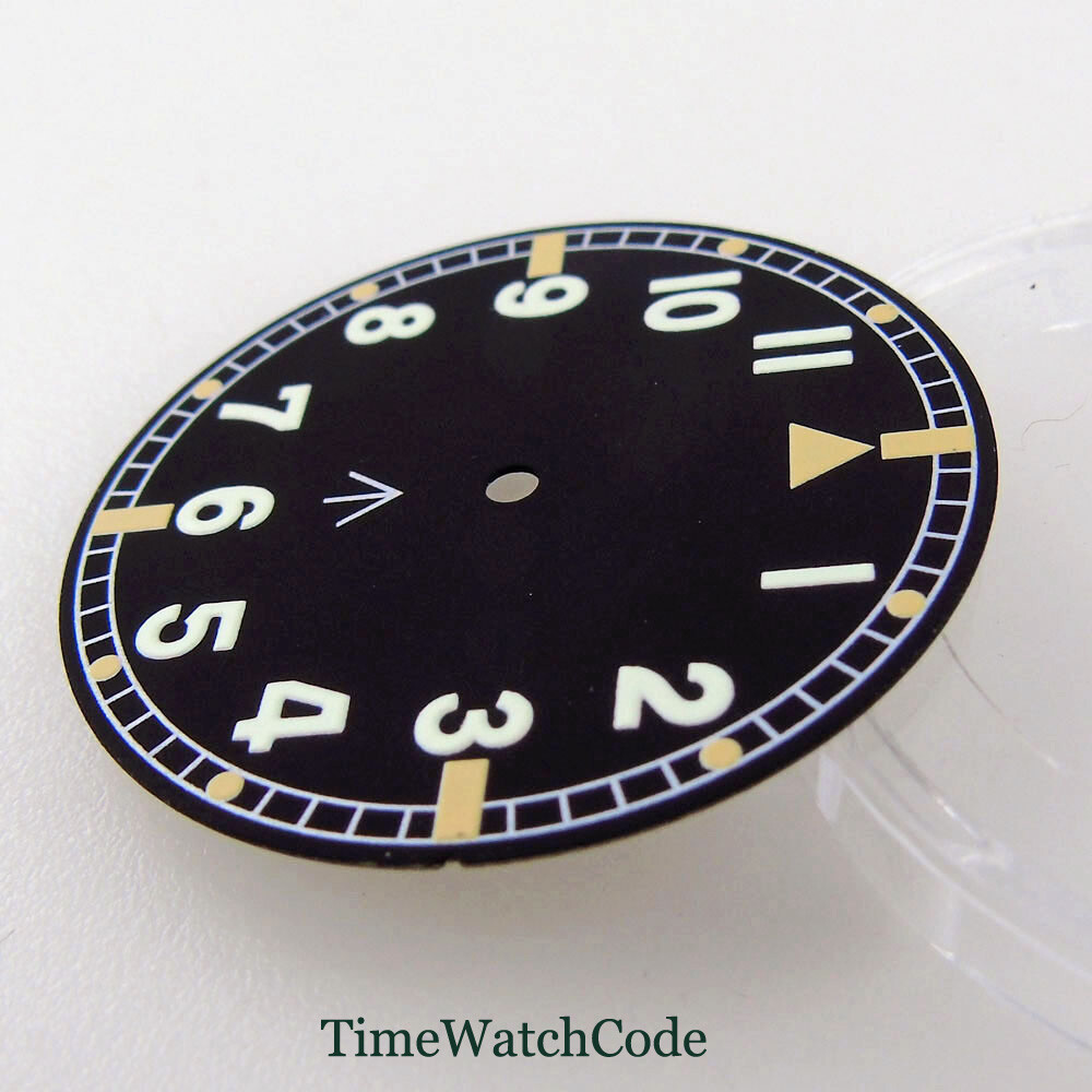 33.6mm Black Watch Dial Faces Hands For NH35 ETA 2824 PT5000 Miyota8215 DG2813