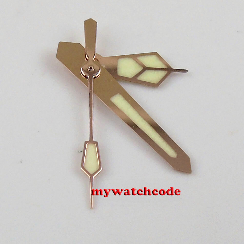 Luminous rose golden edge green watch hand fit for SKX NH35 NH36 movement