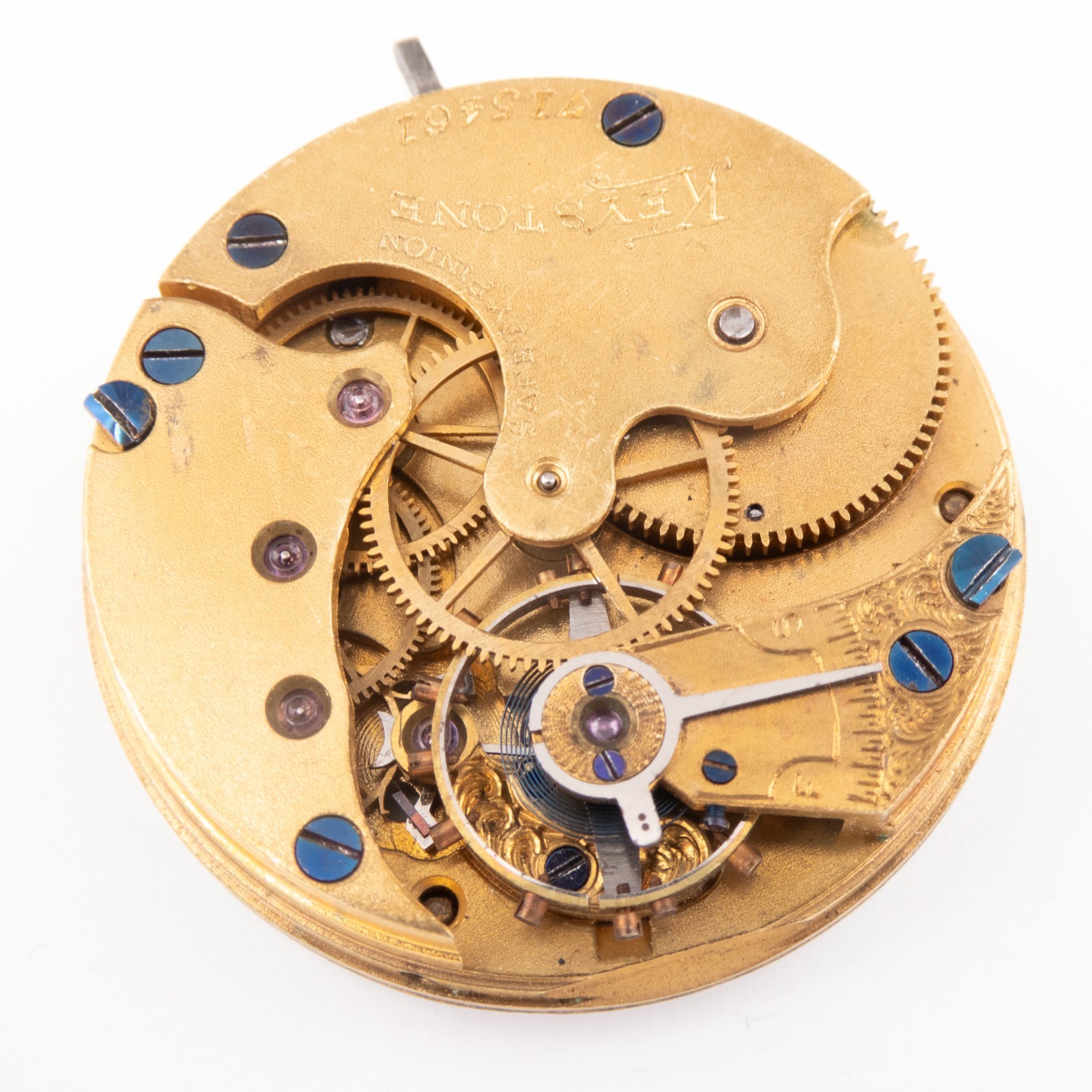Keystone 4-Size Lever-Set Antique Pocket Watch Movement, Keeps Time
