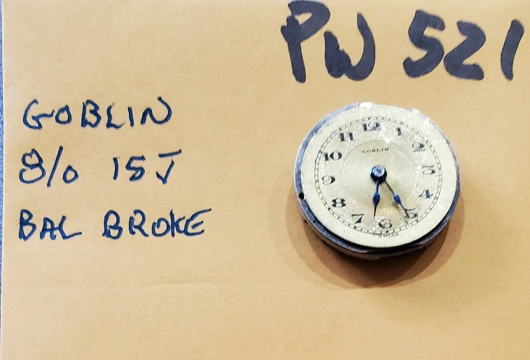 POCKET WATCH MOVEMENT GOBLIN 8o 15j PW521