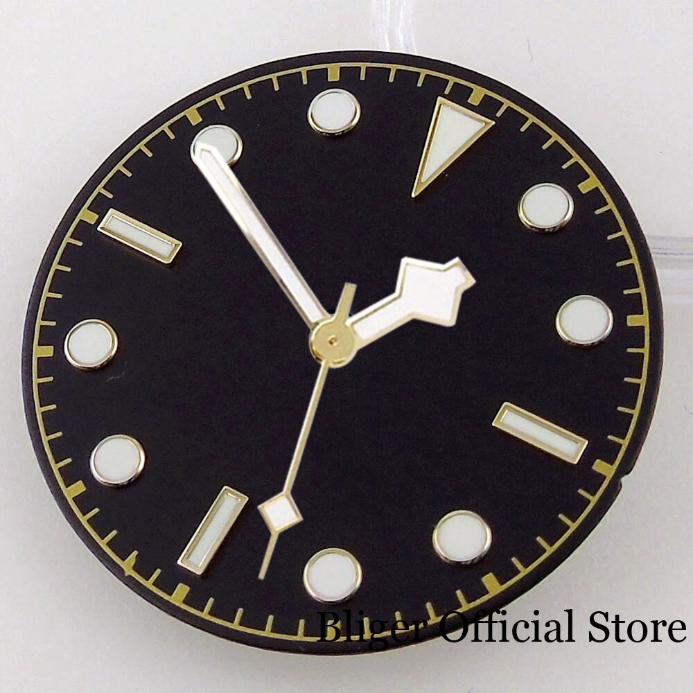 BLIGER 29mm Black Gray Watch Dial Snowflake Hand Fit NH35 NH36 NH38 Without Date