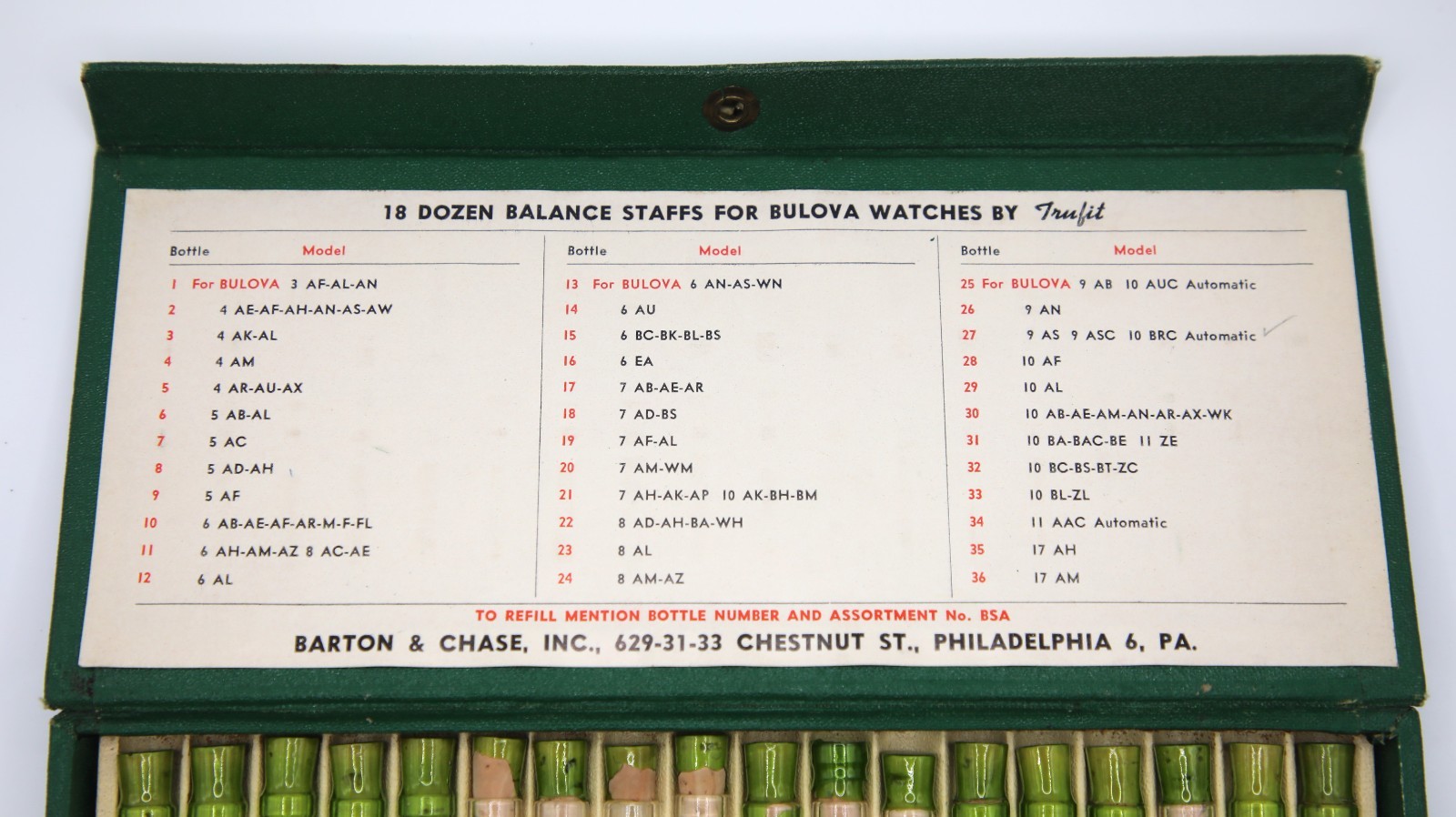 Barton & Chase Assortment NOS Bulova Wrist Watch Balance Staffs (Pick A Size)