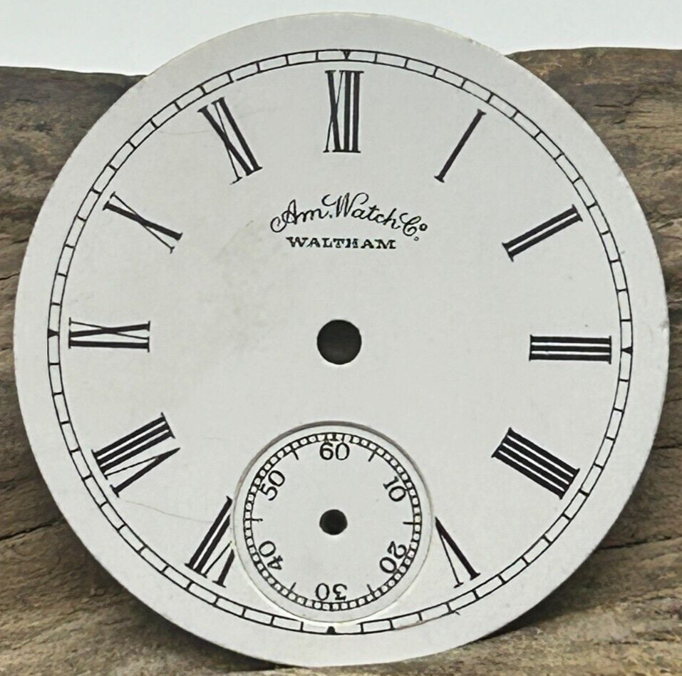AM. WATCH CO. WALTHAM POCKET WATCH DIAL ROMAN NUMERAL INDICES 29.7mm (OQ)