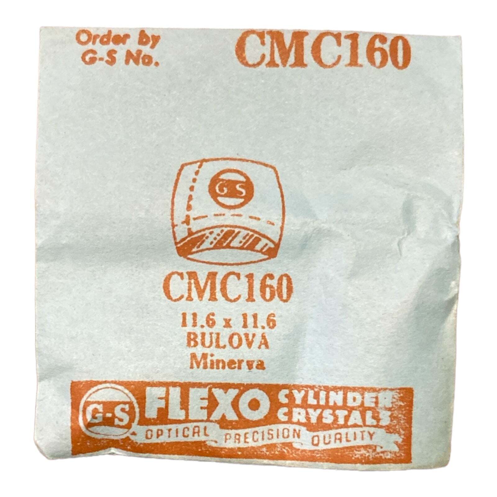 Germanow-Simon Mach (GS) CMC160 Watch Crystal 11.6×11.6 NOS Part Flexo Bulova