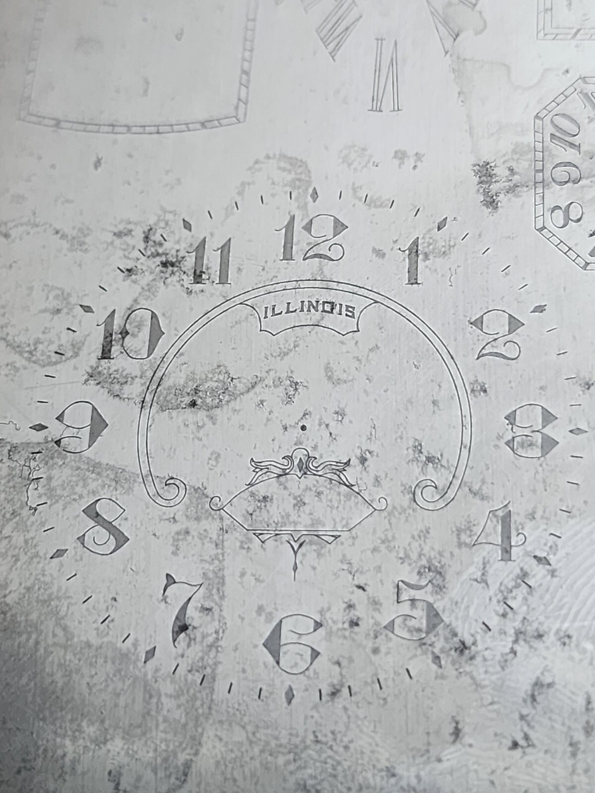 Vintage Multi Dial Printing Plate Waltham Bristol Elgin Illinois T987