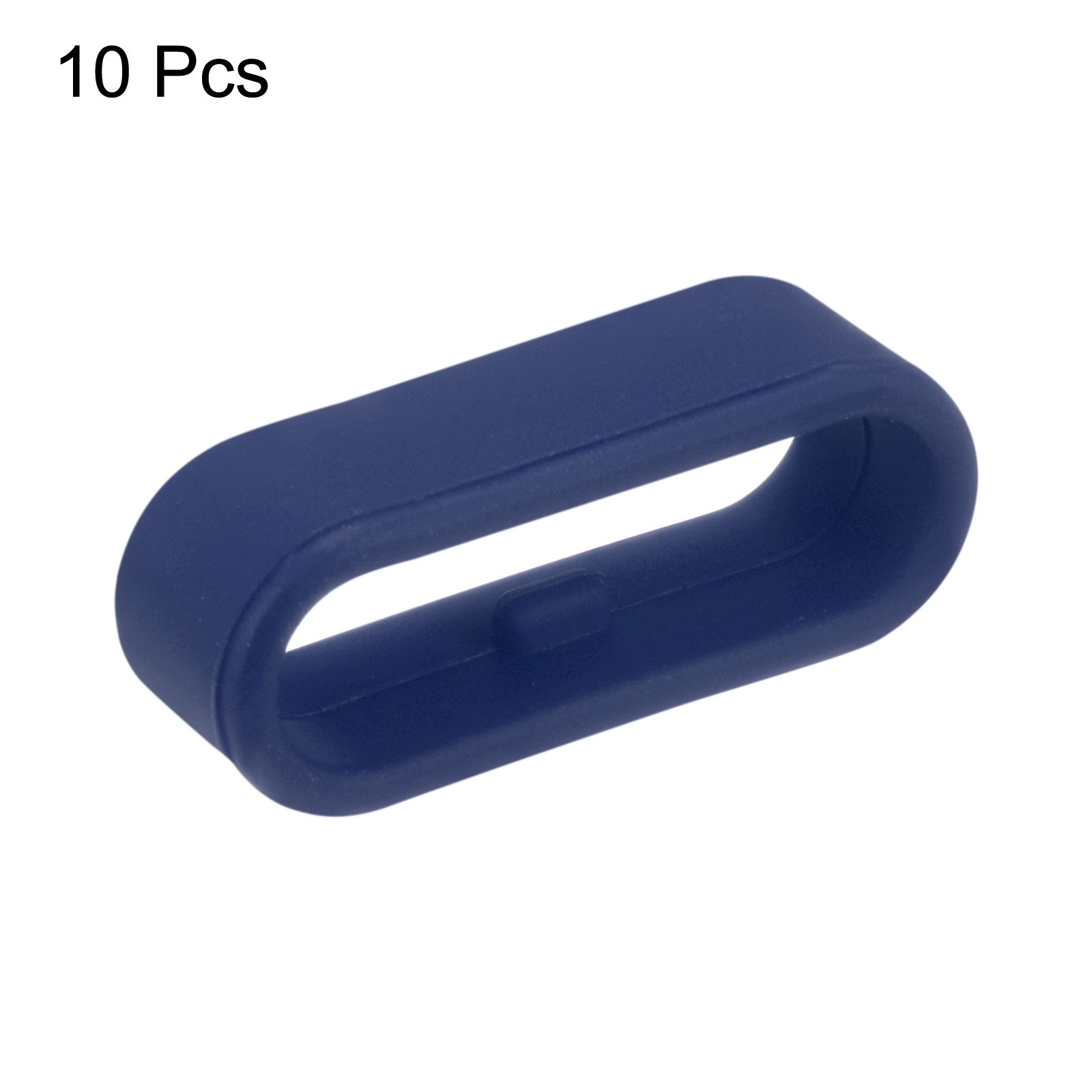 10Pcs Watch Band Strap Loop Silicone Fastener Rings for 20mm Band Midnight Blue