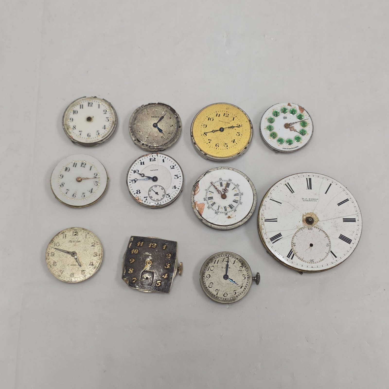Lot Watch Movement Parts Elgin Avalon Vivid Waltham Variety Mechanical AS-IS
