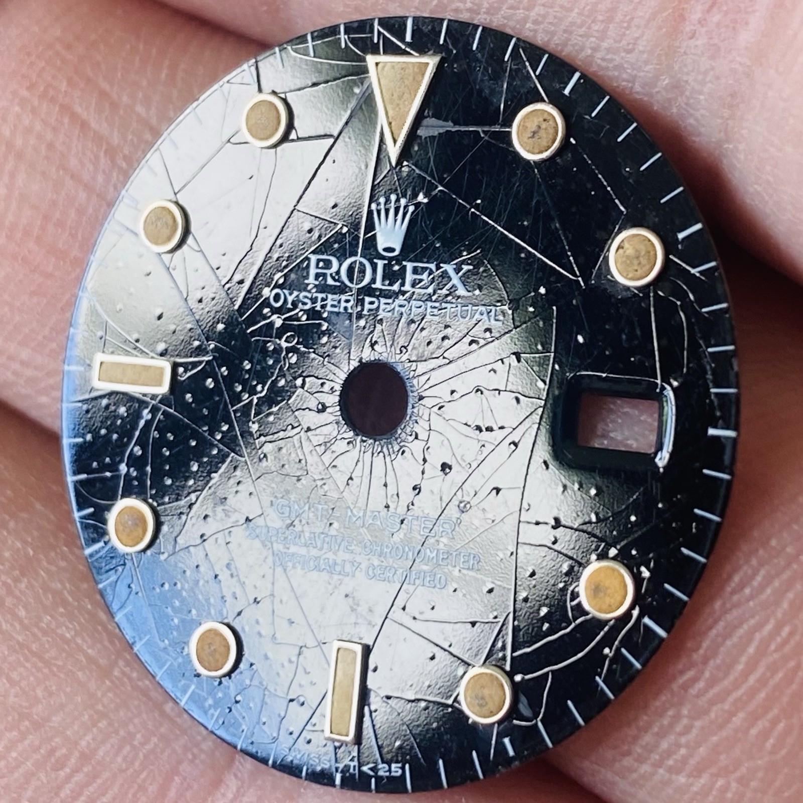 Rolex Rare Spider Transition Dial ” No Date ” For Gmt Master Model Ref 16750