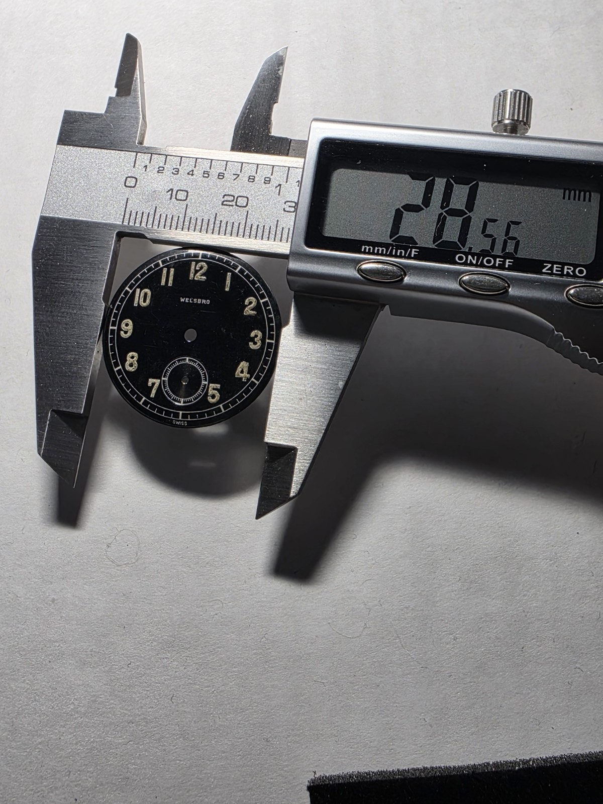 Vtg Welsbro Military Watch Dial 28.56mm Lume Indices(V3)
