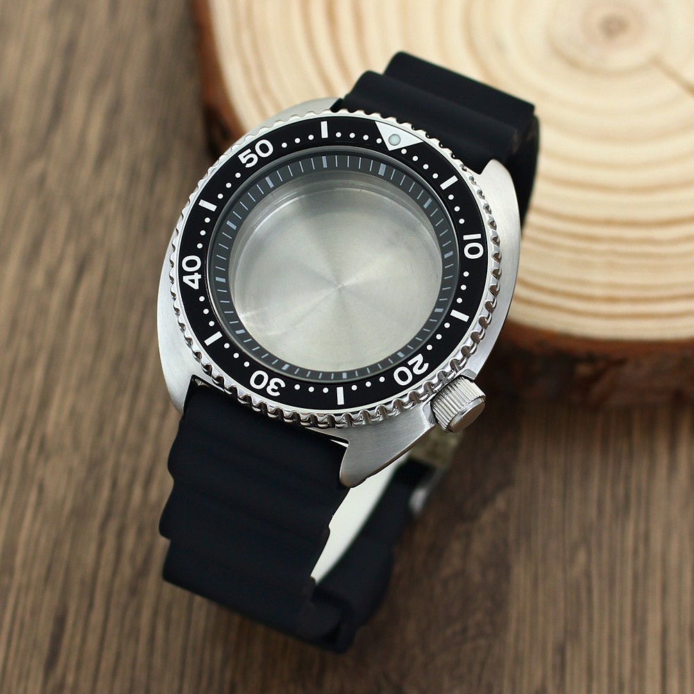 45mm Steel Watch Case Strap Modify Turtle Mod Sapphire 20ATM For NH35 34 NH36 38