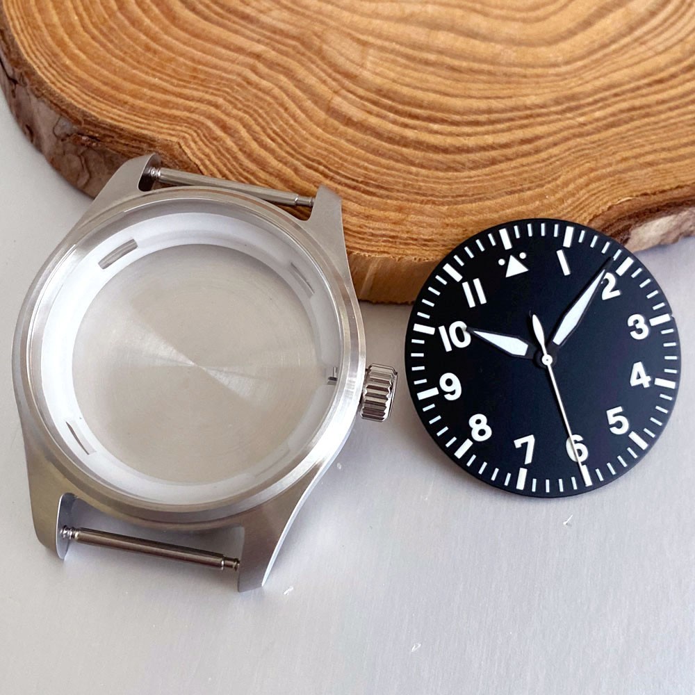 39mm Pilot Watch Accessories Case+Dial+Hands Fit NH35 Miyota8215 ETA2824 PT5000