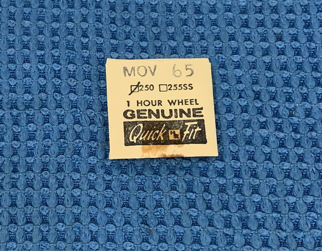 Quickfit To Fit Movado 65 Hour Wheel MPN 250/546 New Old Stock (250/1-250/663) R