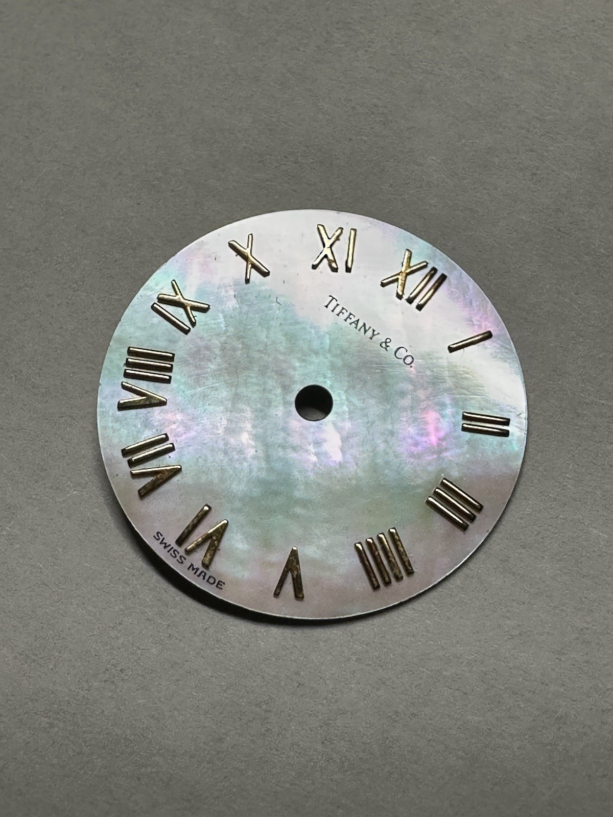 Tiffany & Co 17mm Mother Of Pearl Watch Dial w/ Gold Roman Numerals