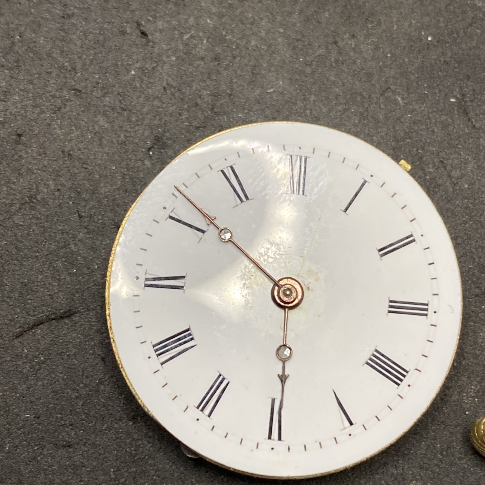 Swiss Pocket Watch Movement Size 0s Crystal Hands Openface Cylinder Parts F8527