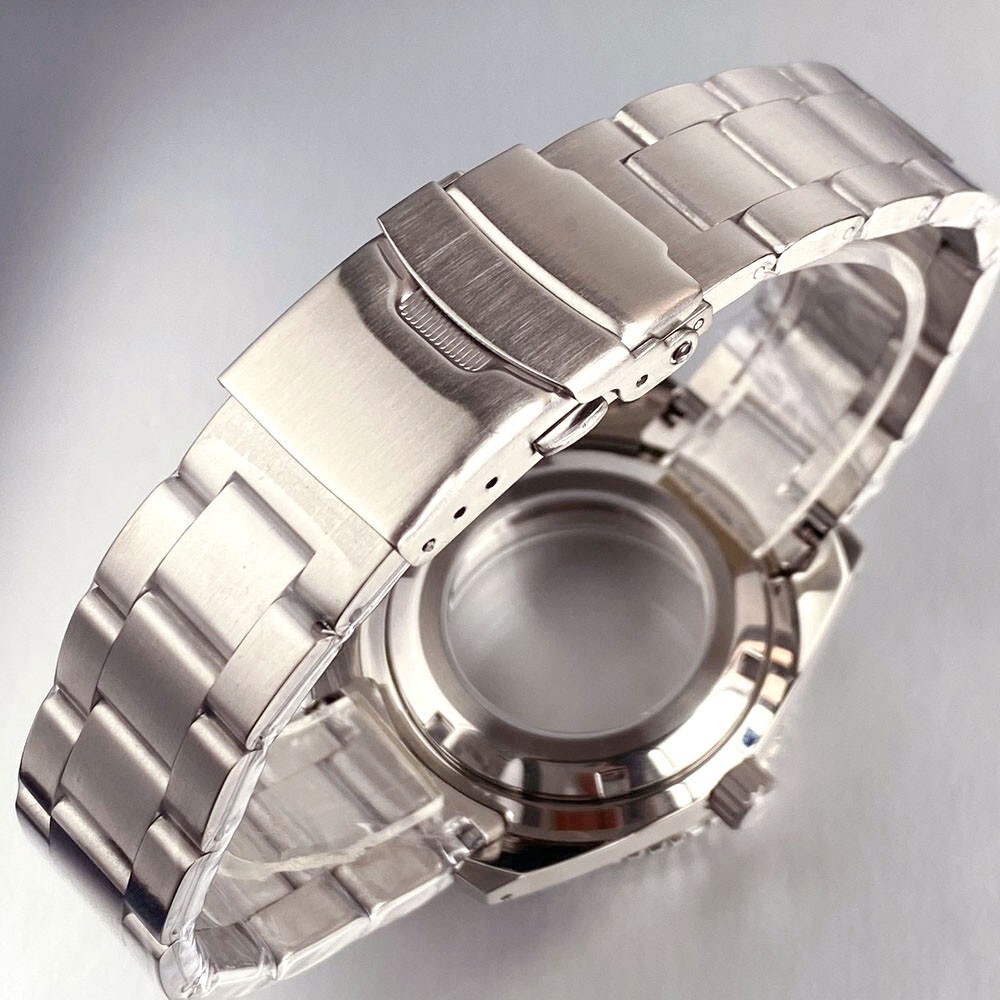 40mm Silver 62MAS Men Sapphire Glass Watch Case For NH35 NH36 ETA2824 PT5000