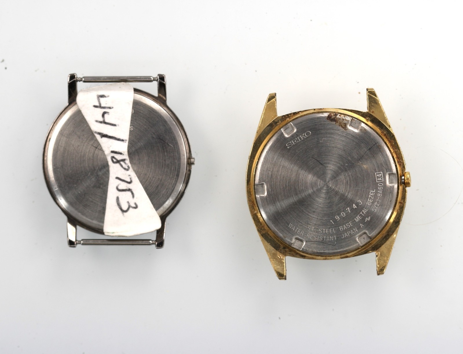 Seiko Watch Men Gold Silver Stainless St Battery WR Day Date Quartz NON-WORKING