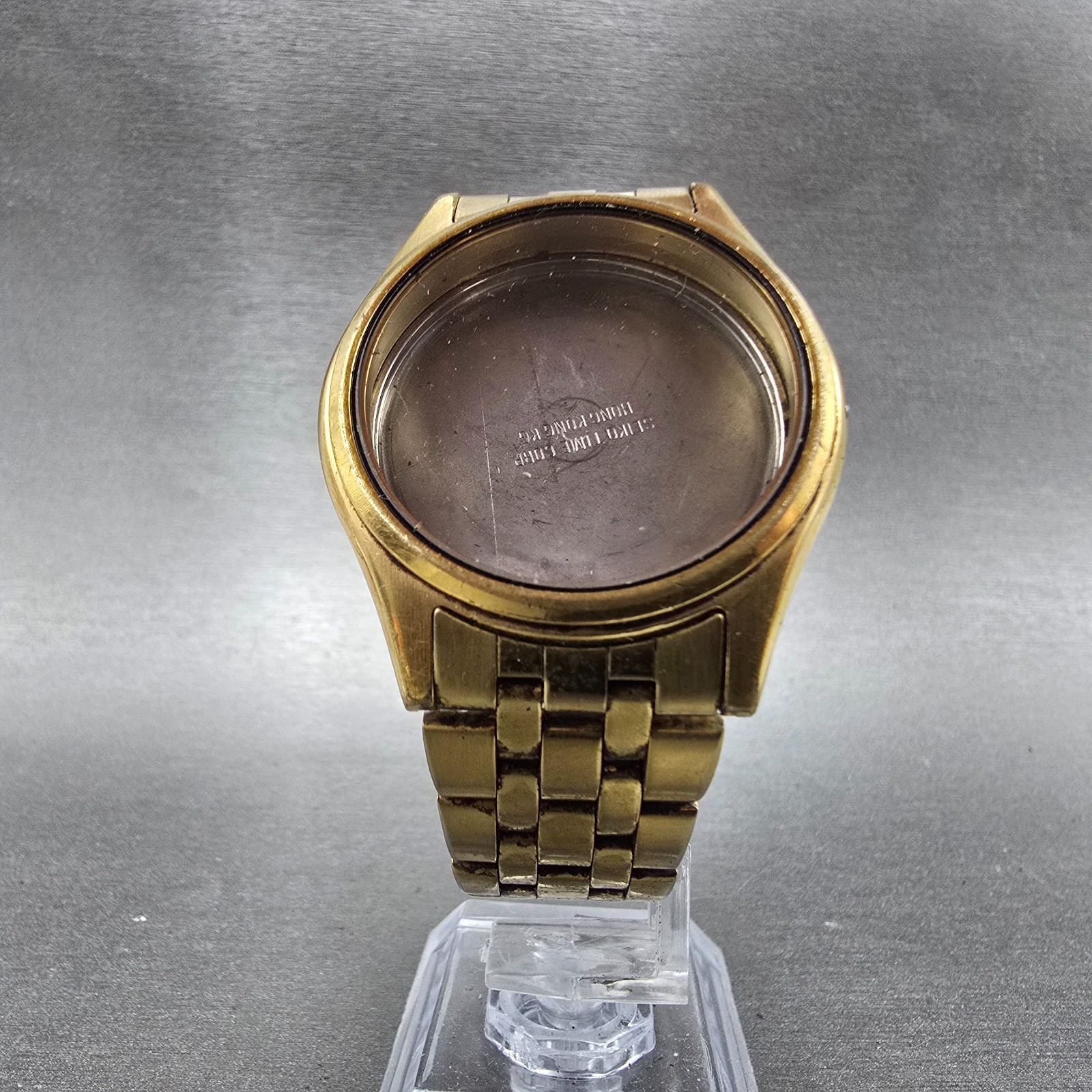 Seiko 7N43-9048 Watch Case & Bracelet Gold Tone Round 37mm W/Crystal Vintage