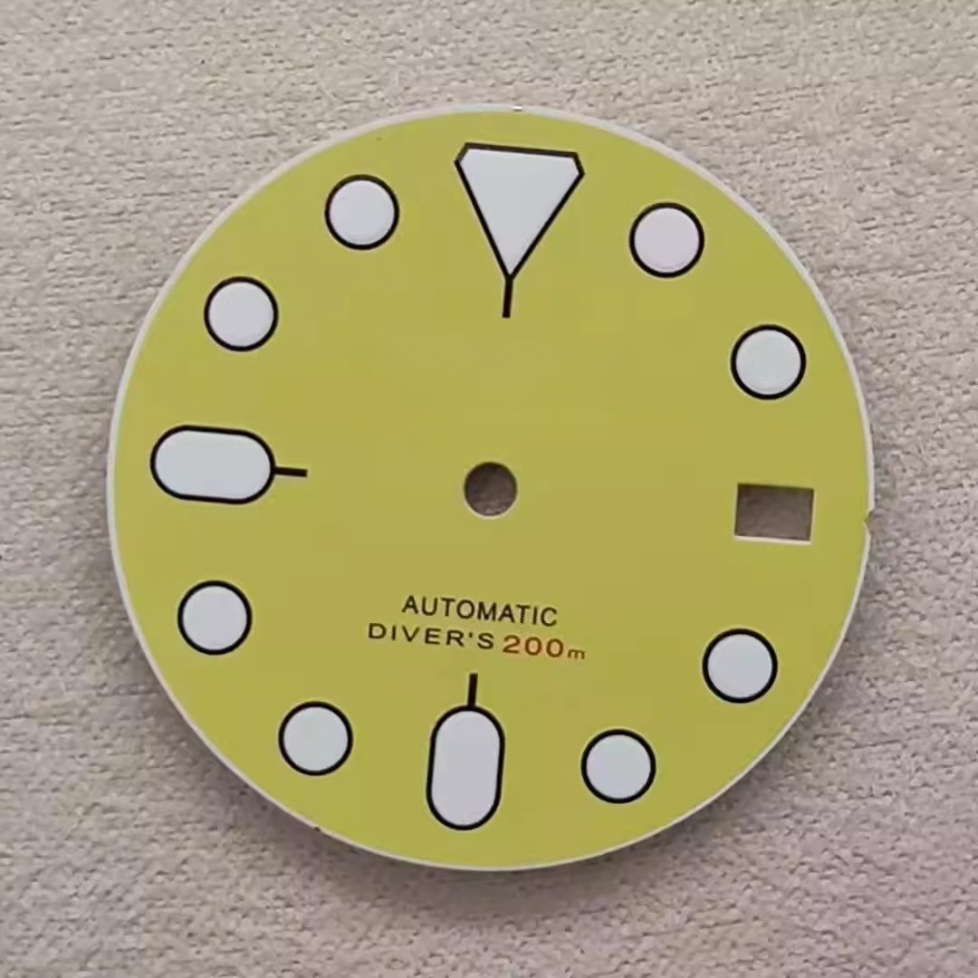 NH35 Dial 28.5mm S-Logo Green Luminous for NH35 Movement Watch Parts Watch Dial