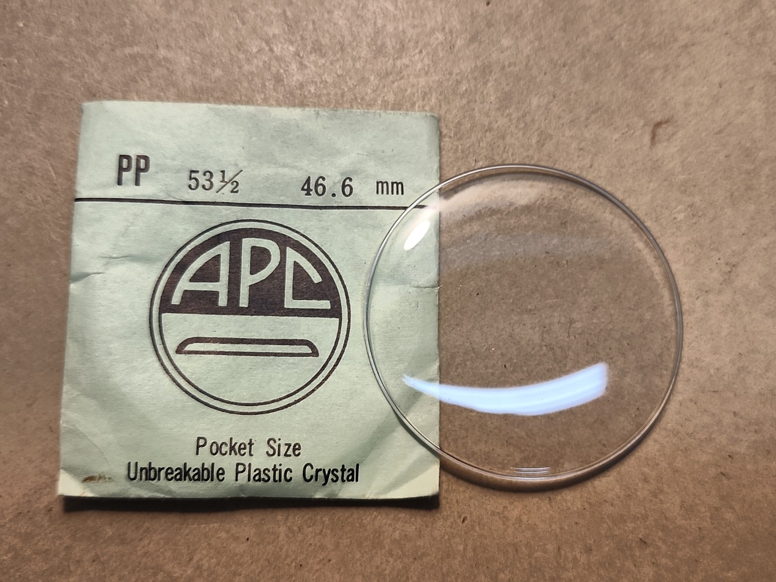 Vintage NOS APC Pocket Watch Crystal 46.6mm 53-1/2