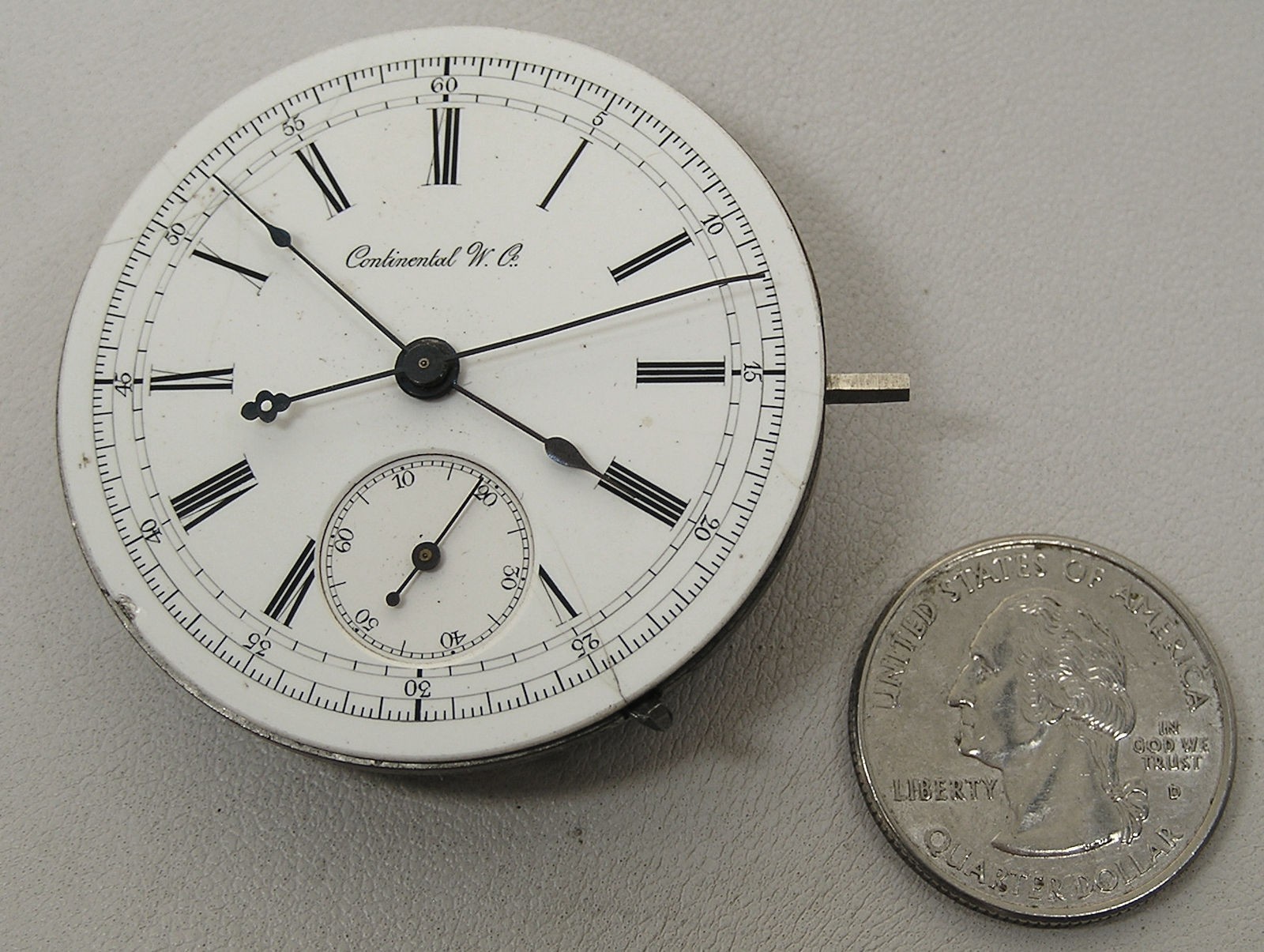 High Grade 45.5mm Continental Chronograph Pocket Watch Movment Dial & Hands #14