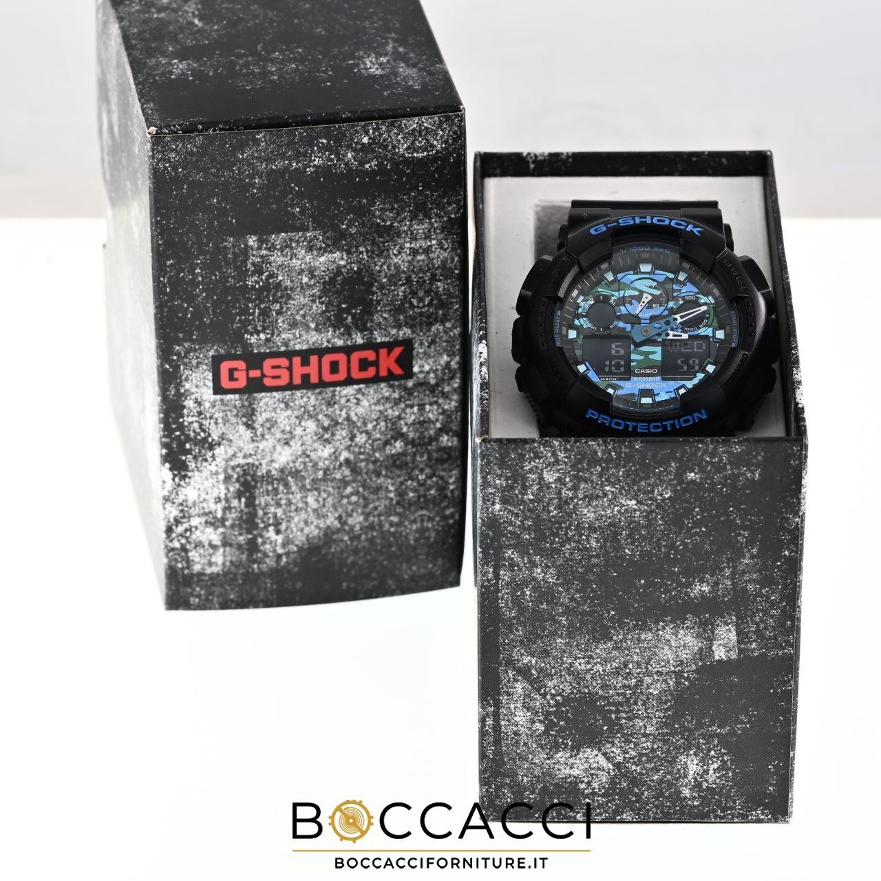 CASIO G-Shock Ga-100cb-1adr Black, Camouflage Dial Blue&Green Analog Digital …