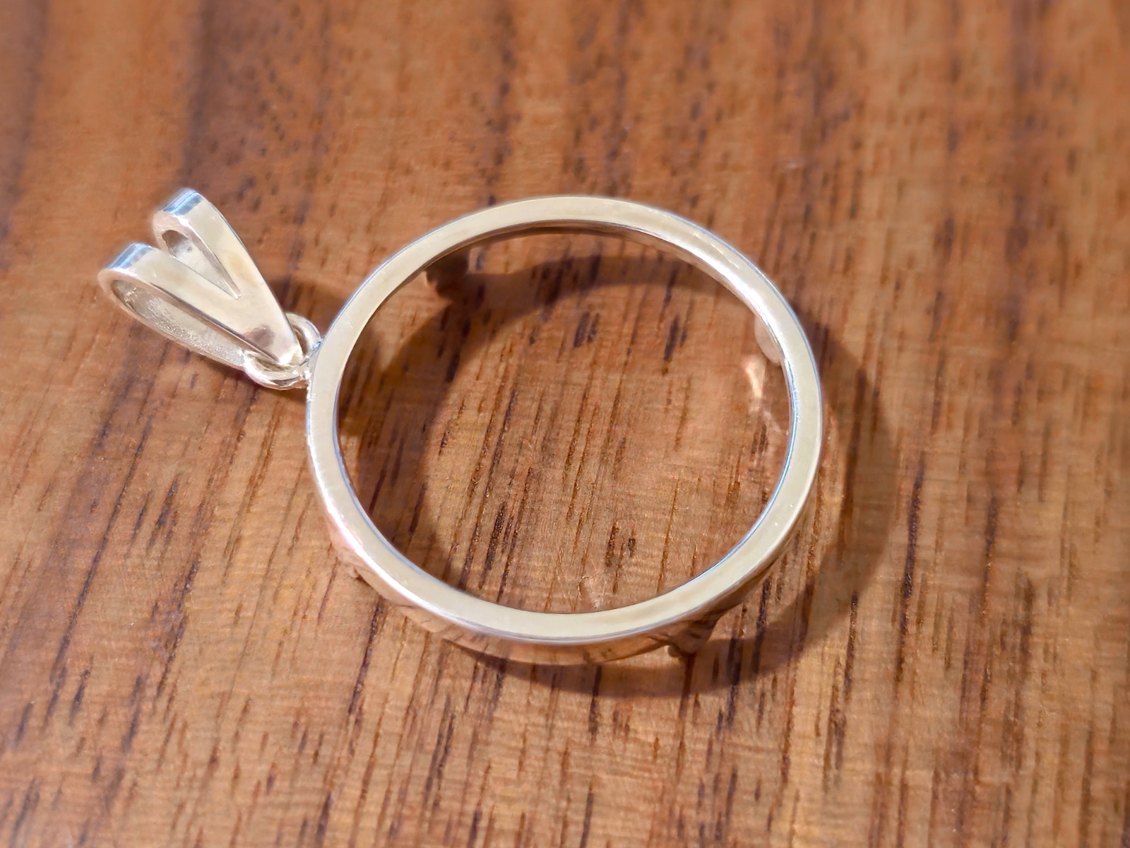 925 Sterling Silver Prong Back Simple Bezel for 22mm Nickel 5 Cent Coins