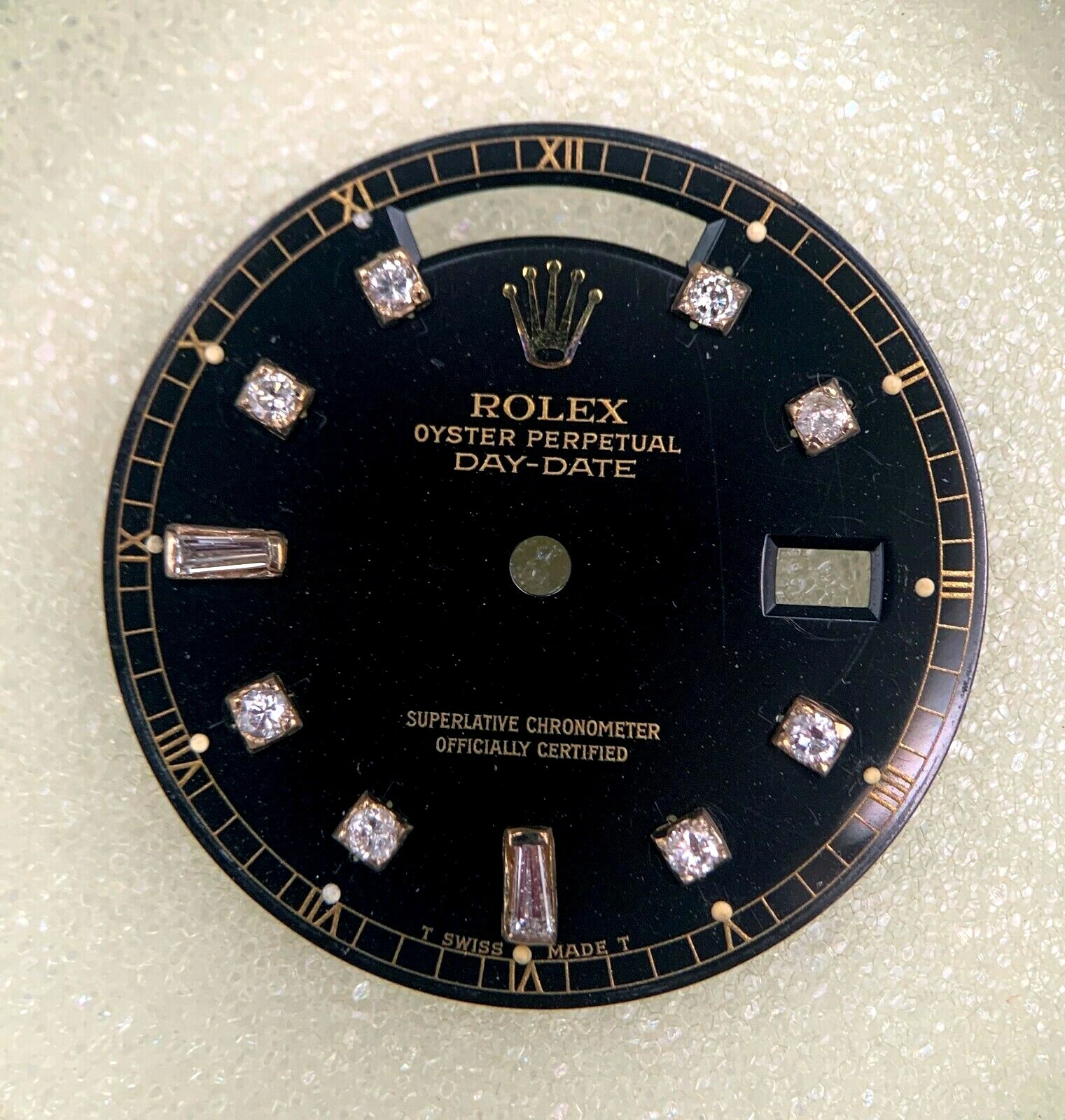 Gents Vintage Dial for Rolex President 36mm-Black with Dia Markers