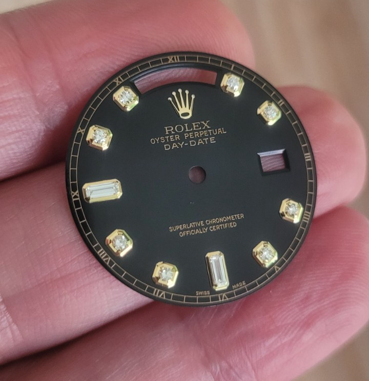 Rolex 100% original Black Factory larger 8+2 diamond dial 118238,18238, Beauty!