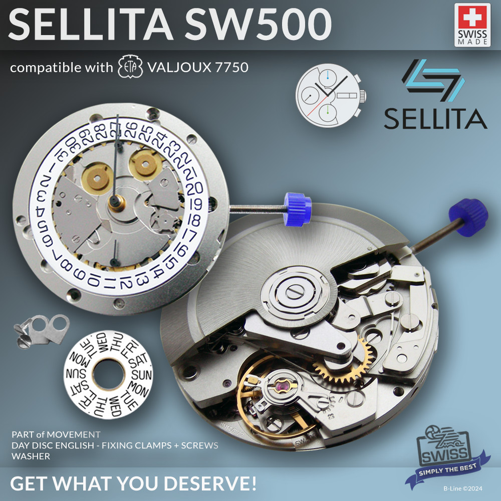 MOVEMENT SELLITA SW500, AUTOMATIC CHRONOGRAPH (compatible with ETA VALJOUX 7750)